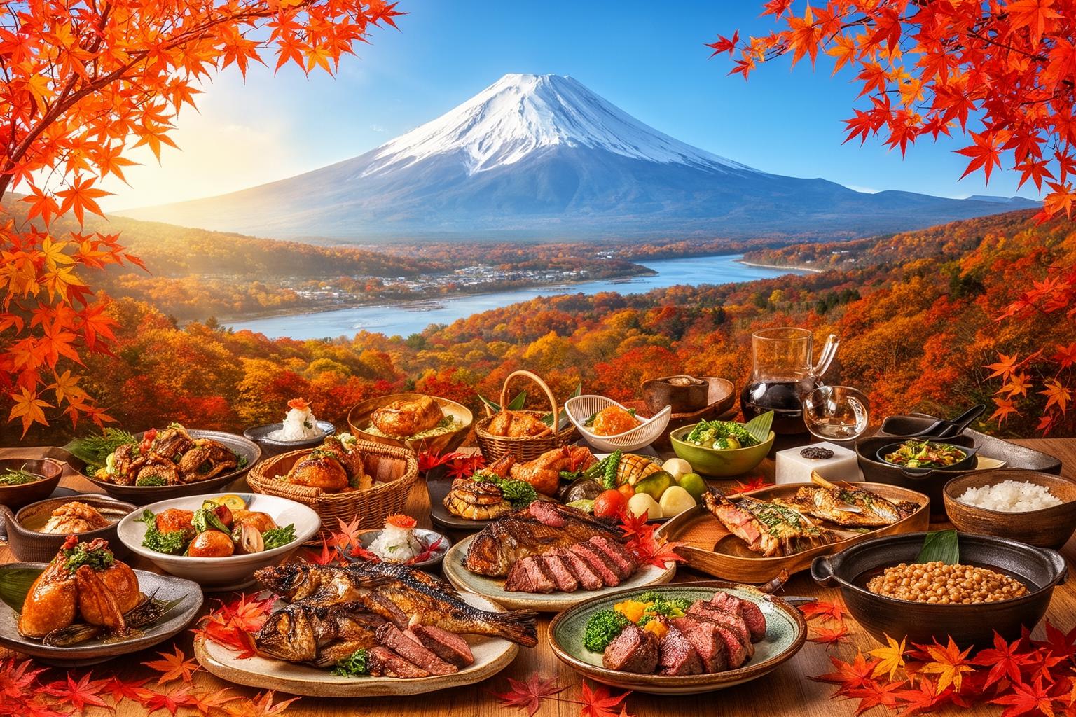 qiu-ji-de-feng-rao-xiang-yan-ran-shao-de-hong-ye-yu-she-jian-shang-de-shou-huo-ji